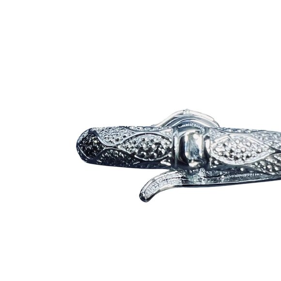 Kenneth Jay Lane Silver Tone And Rhinestone Snake Watch/Bracelet (5930) - Picture 7 of 11